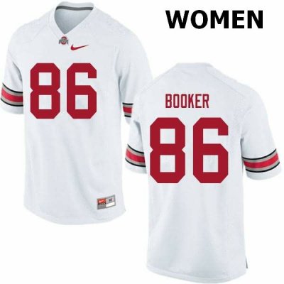 NCAA Ohio State Buckeyes Women's #86 Chris Booker White Nike Football College Jersey NPQ2445FD